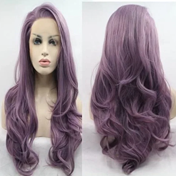 ✨22” PURPLE BODY WAVYLACE FRONT WIG💫 NEW